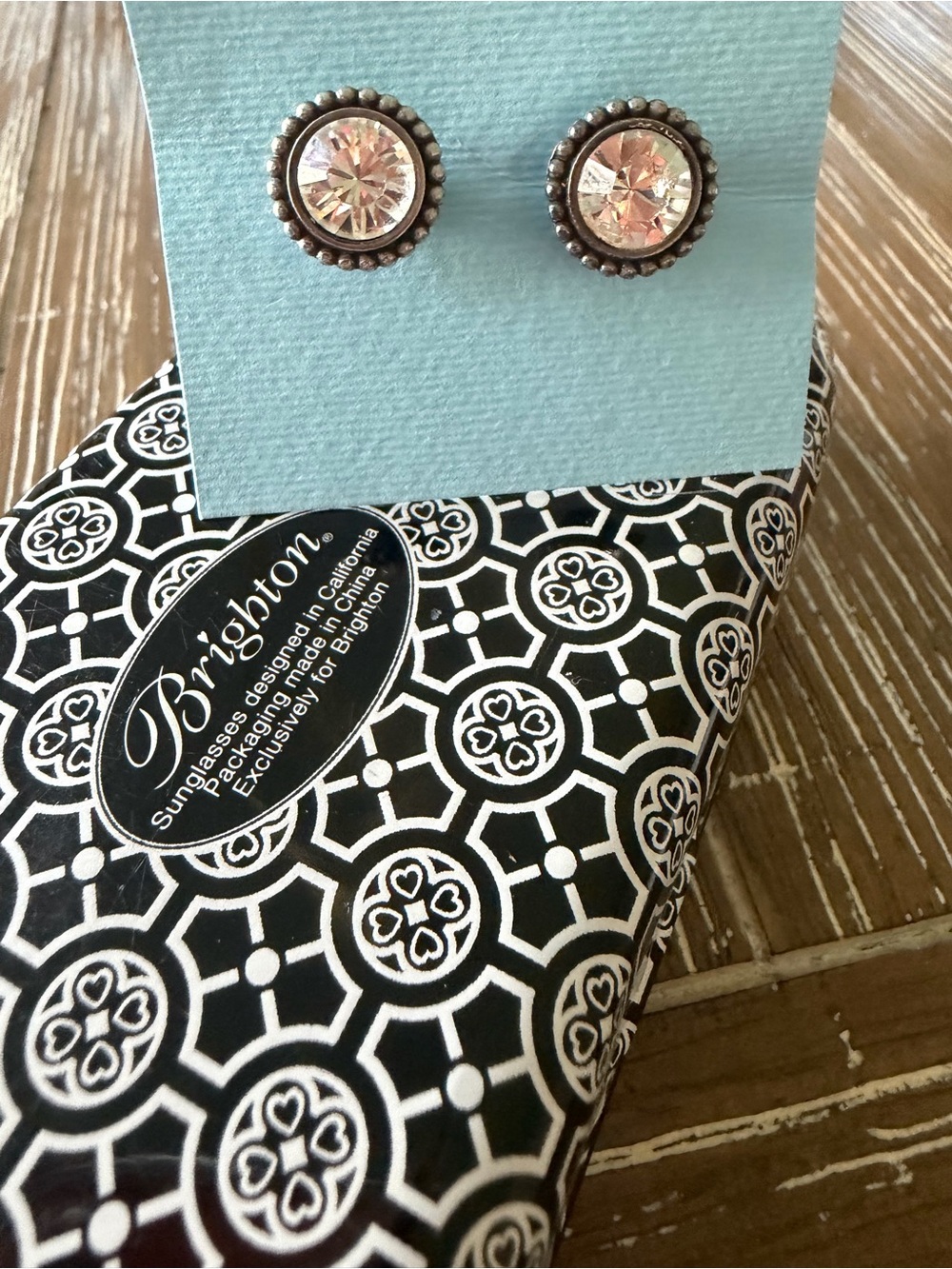 Brighton Large Crystal Antiqued Beaded Stud Earrings